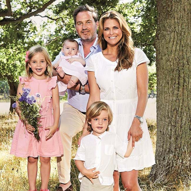 Princesa Madalena com o marido, Christopher O’Neill, e os filhos, Leonor, Nicolas e Adrienne