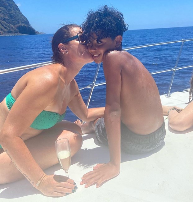 Cristianinho e a tia Elma Aveiro