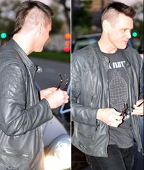 Jim Carrey com corte de cabelo radical