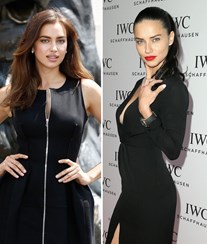 Irina tira foto com Adriana Lima