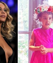 Beyoncé mostra filha em festa do chá
