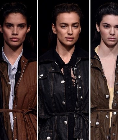 Sara desfila com Irina e Kendall