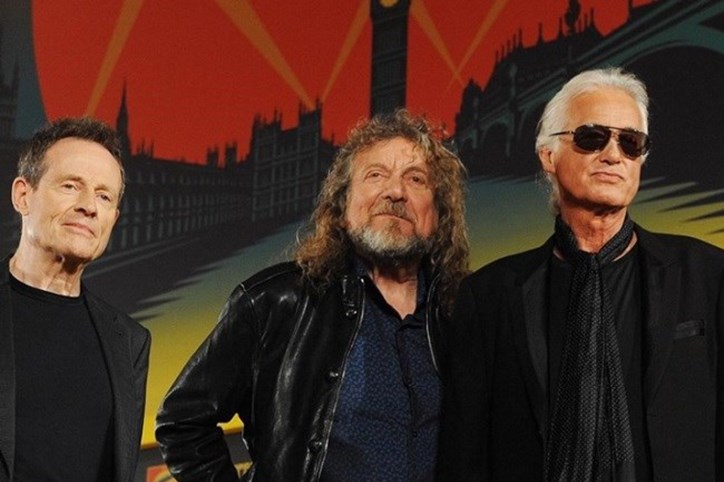 John Paul Jones, Robert Plant e Jimmy Page dos Led Zeppelin