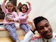 Yannick Djaló com Lyonce e Lyannnii