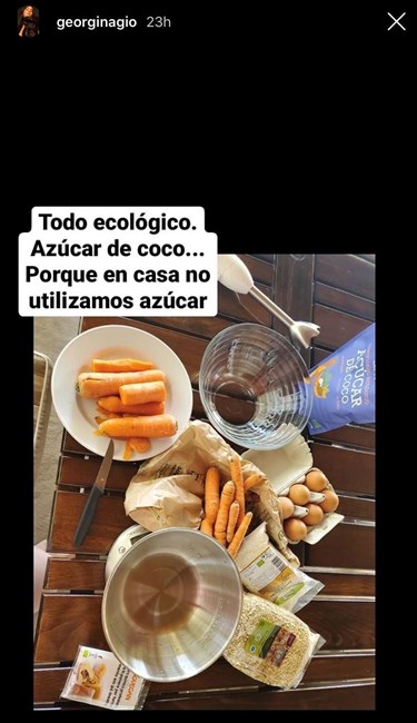 Georgina mostra alimentação