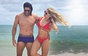 Hulk e Camila durante as férias no Brasil 