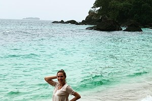 Fernanda Serrano recorda viagem romântica com foto tirada pelo namorado: "Aos teus olhos"