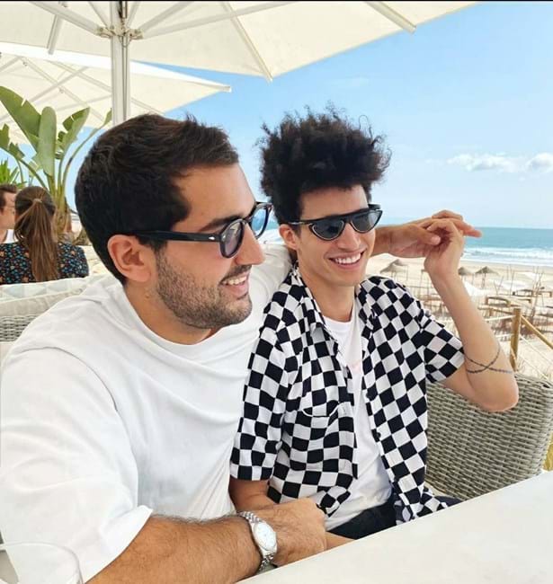 Luís Borges com o namorado Pedro Risueño