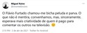 Flávio Furtado em guerra com seguidor nas redes sociais