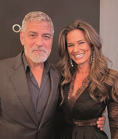 Cláudia Vieira conhece George Clooney em evento na Suiça