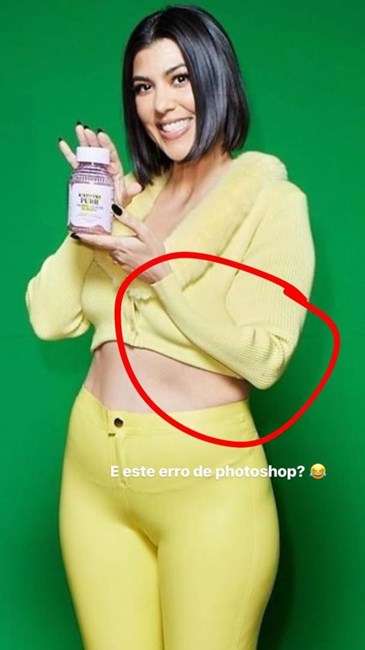Kourtney Kardashian comete erro no Photoshop