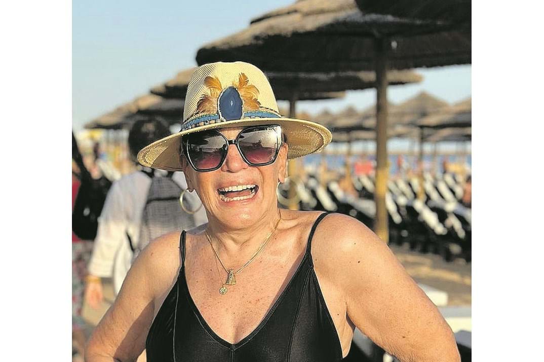 A atriz quando esteve de férias no Algarve