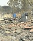 Destroços do alojamento, após o fogo