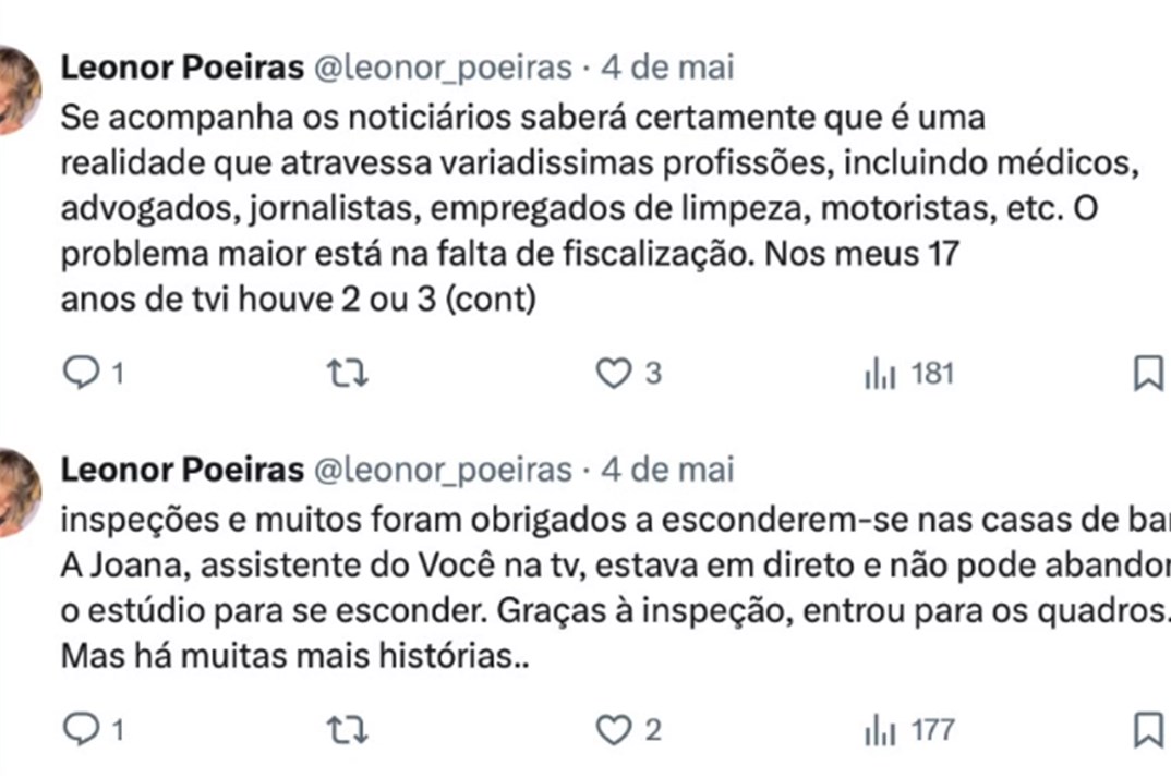 Leonor Poeiras denuncia ilegalidades da TVI